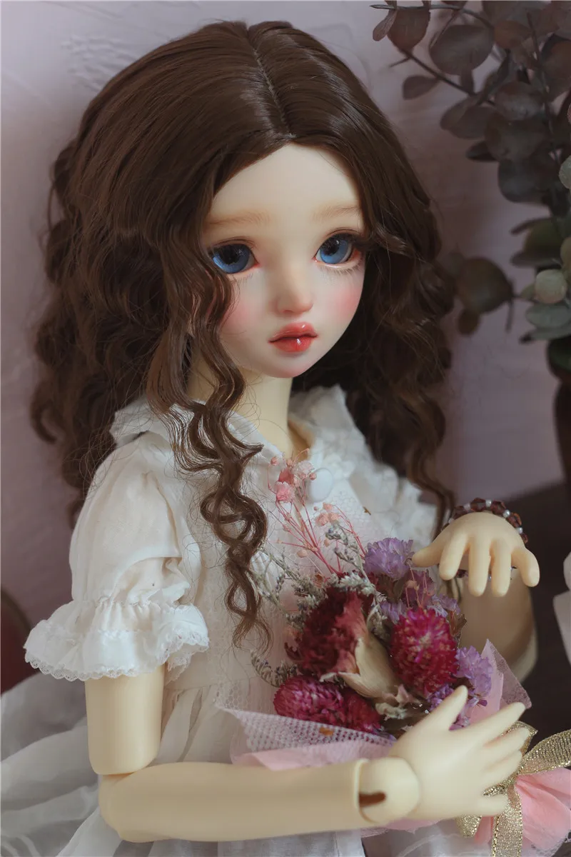 [wamami] Brown Wavy/Crimp Wig Curly Hair For 1/4 MSD 1/6 1/3 SD BJD Dollfie