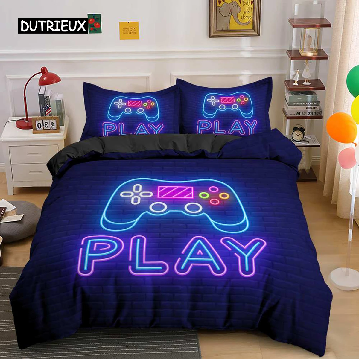 Gamepad Comforter Cover r Bedding Set Teens Video  Duvet  for Youth Kids Boys Modern  Controller Bedspread