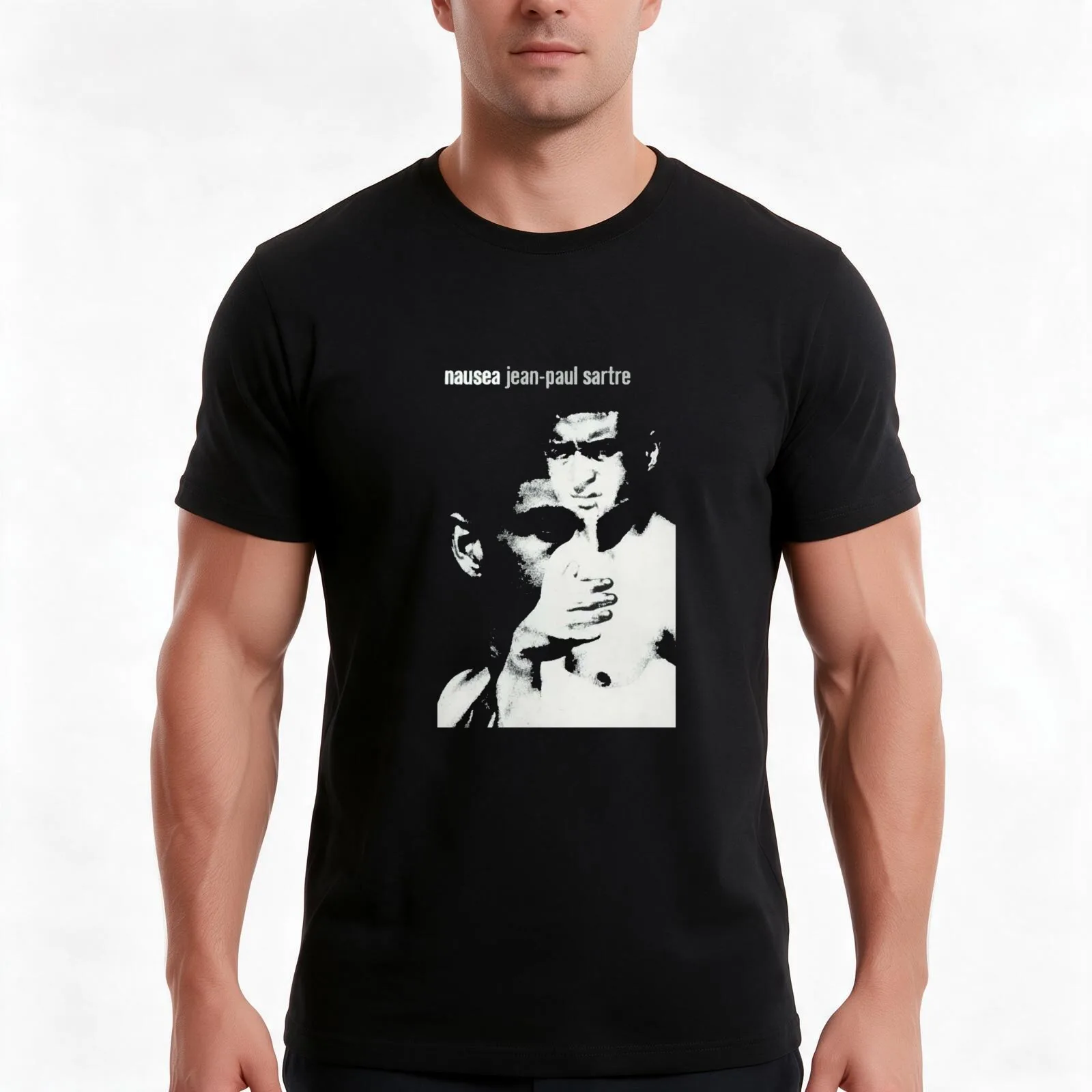 Nausea II T-Shirt, Summer Casual Cotton Tee, Oversized Streetwear Tops, Vintage Graphic Print, Loose Fit Short Sleeve