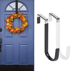 1pc Door Hooks Crook The Distance Between The Door Clamps Wreath Hanger Space Saving Carbon Steel Garland Thin Metal Hook