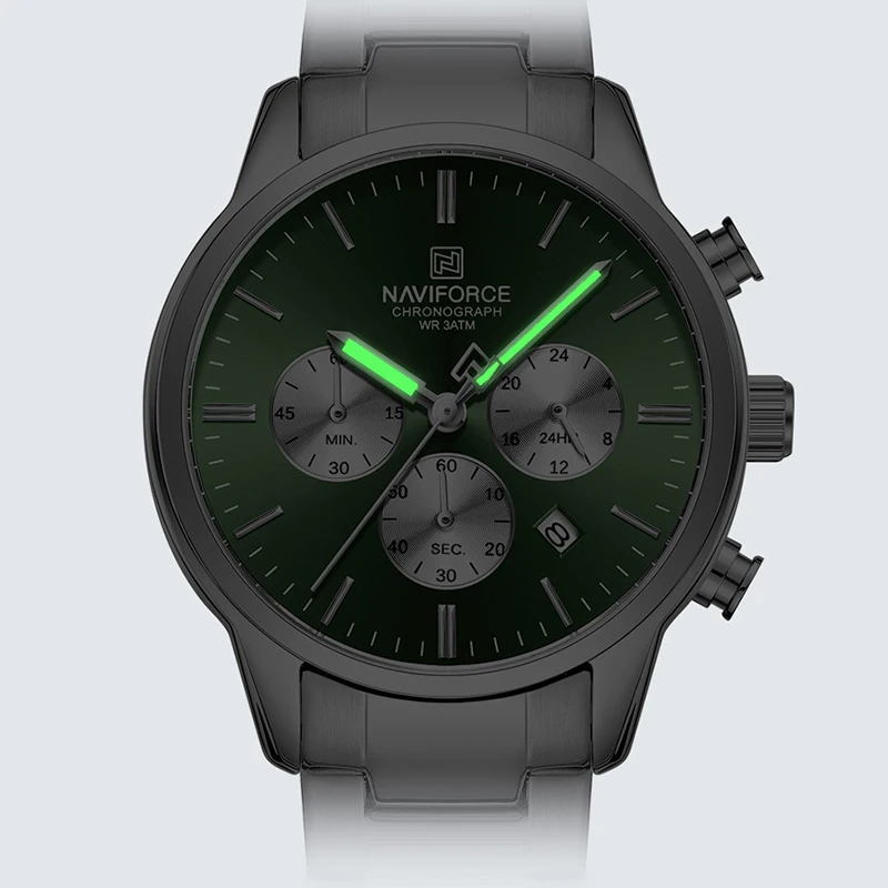 

Лучший бренд NAVIFORCE, спортивные роскошные мужские наручные часы, кварцевые 30 м, водонепроницаемые, противоударные часы с ремешком из нержавеющей стали для мужчин, повседневные часы