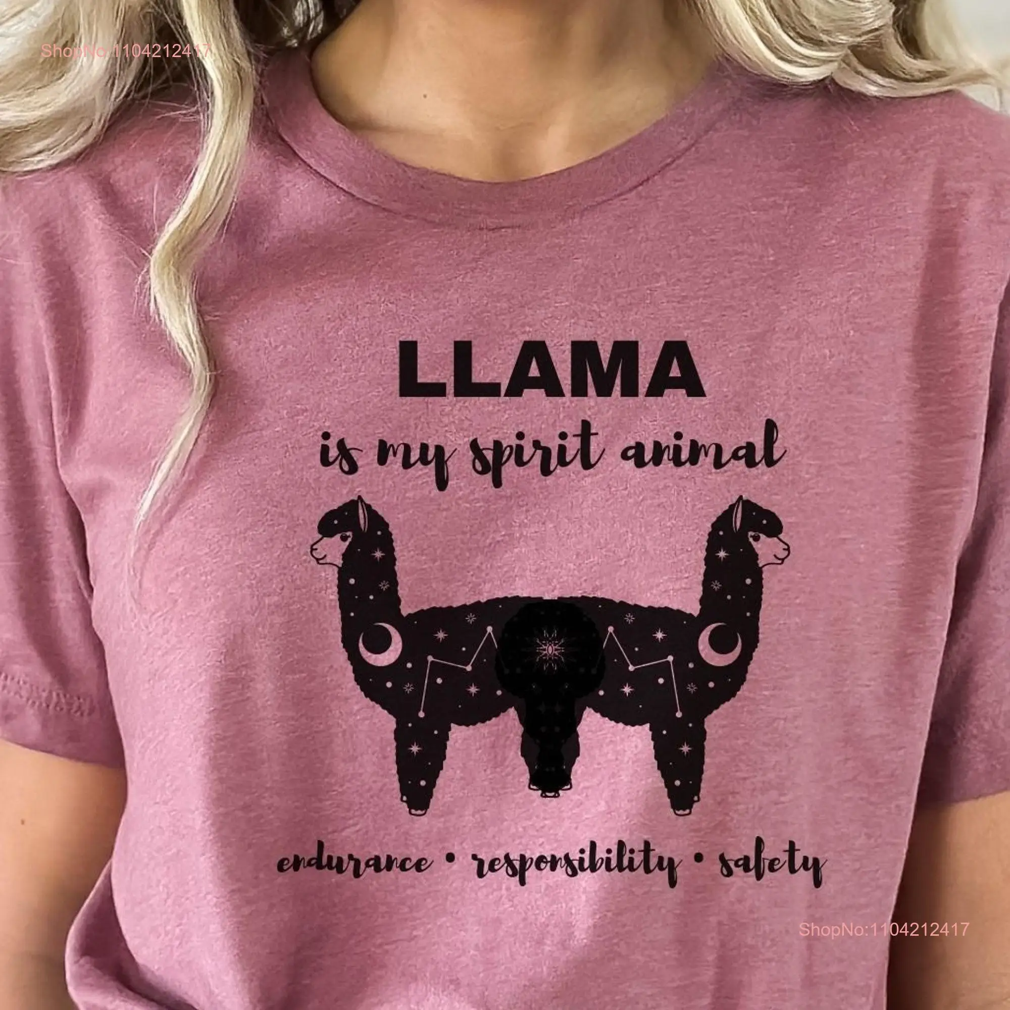 Llama T Shirt Spirit Animal Symbolism Power Shaman long or short sleeves