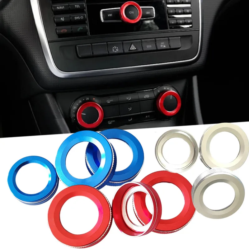 Сплав автомобильной центральной консоли, ручка громкости кондиционера, кольцо, наклейка для Mercedes Benz A B CLA GLA Class W176 W246 C117 X156