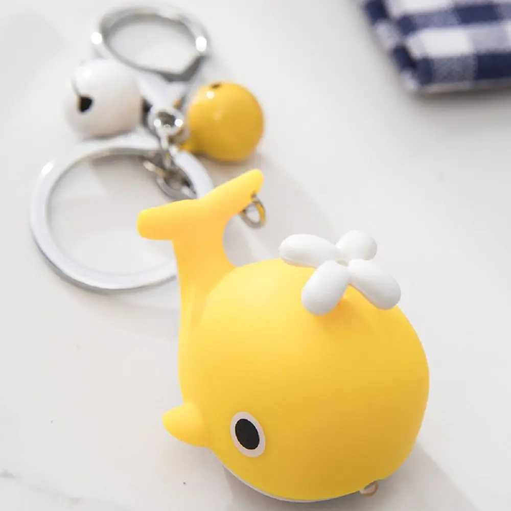

Cute Sounds Light Sea Whale Keychain Luminous with Sound LED Whale Keyring Metal Rings Flashlight Animal LED Keychain Small Gift