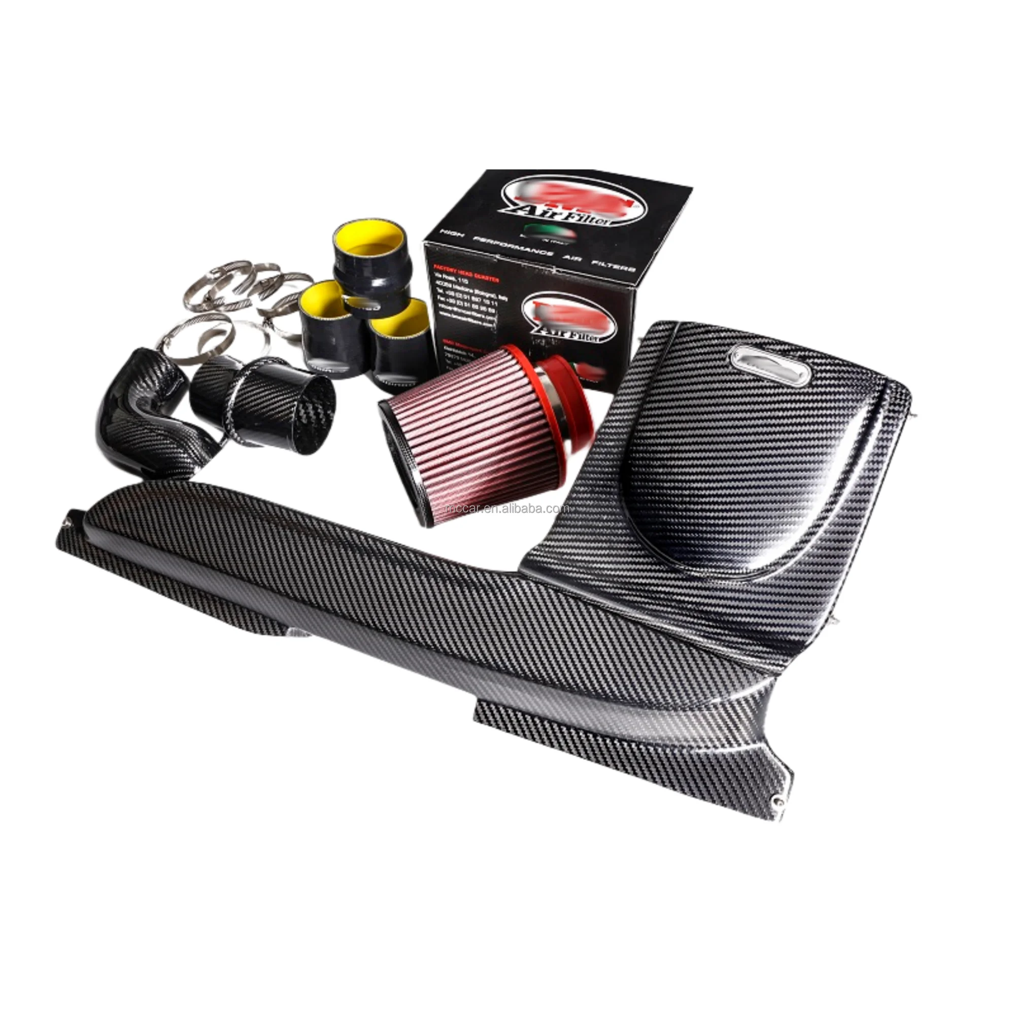 Collettore di aspirazione dell'aria in vero carbonio con risposta più veloce per Audi A3 2.0T 2017+ Sistema di aspirazione dell'aria fredda versione da corsa