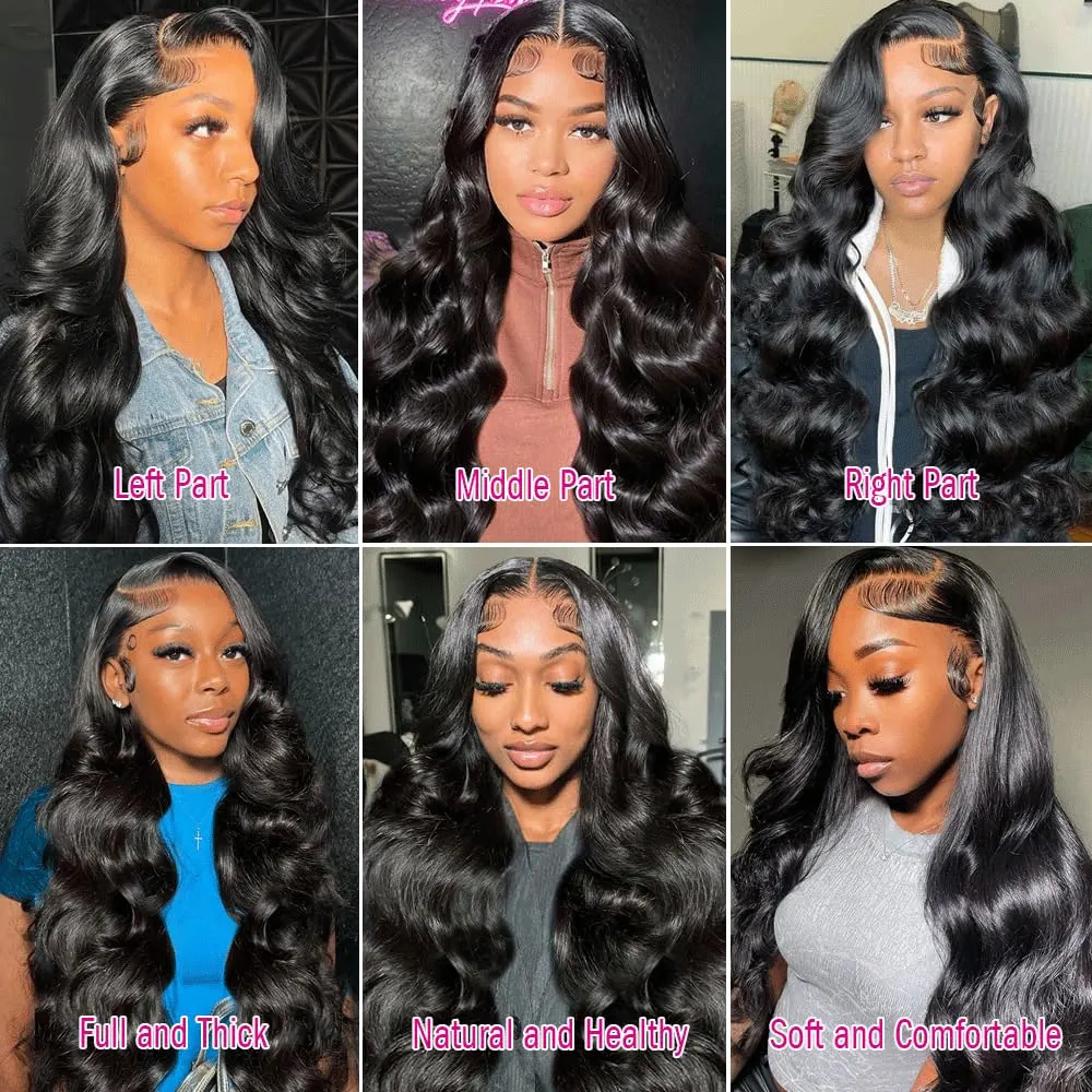 Raw Peruvian Body Wave 250% Density 40 42 inch 13x6 HD Lace Front Human
