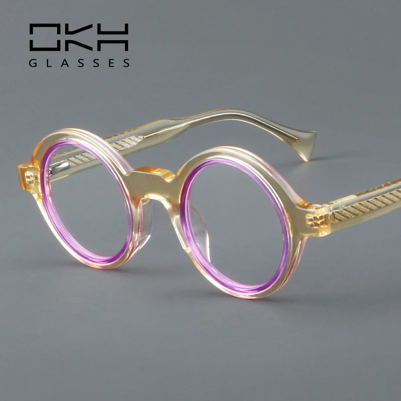 OKH Plate glasses, small round frame, retro frame Europe and America, can be equipped with presbyopia B14