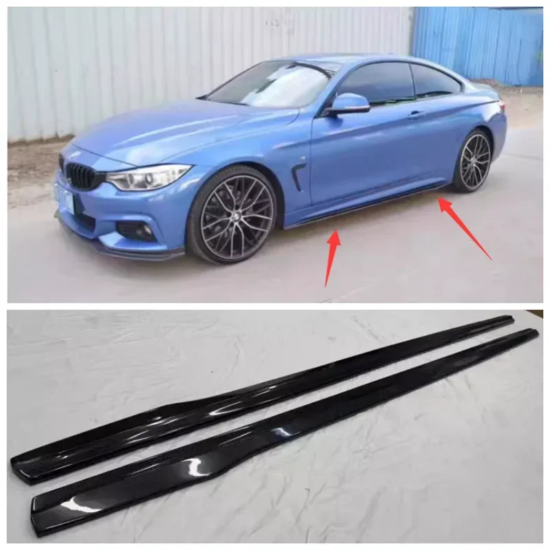 For BMW 3 Series 4 Series F30 F35 F32 F33 F36 2014-2022 High Quality ABS Bright Black Car Bumper Lip Side Skirt Spoiler Cover