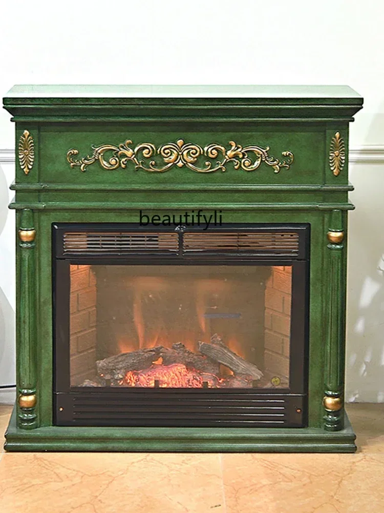 L1 Light luxury European heating fireplace core frame decoration French simulation flame electric fireplace cabinet retro furnit