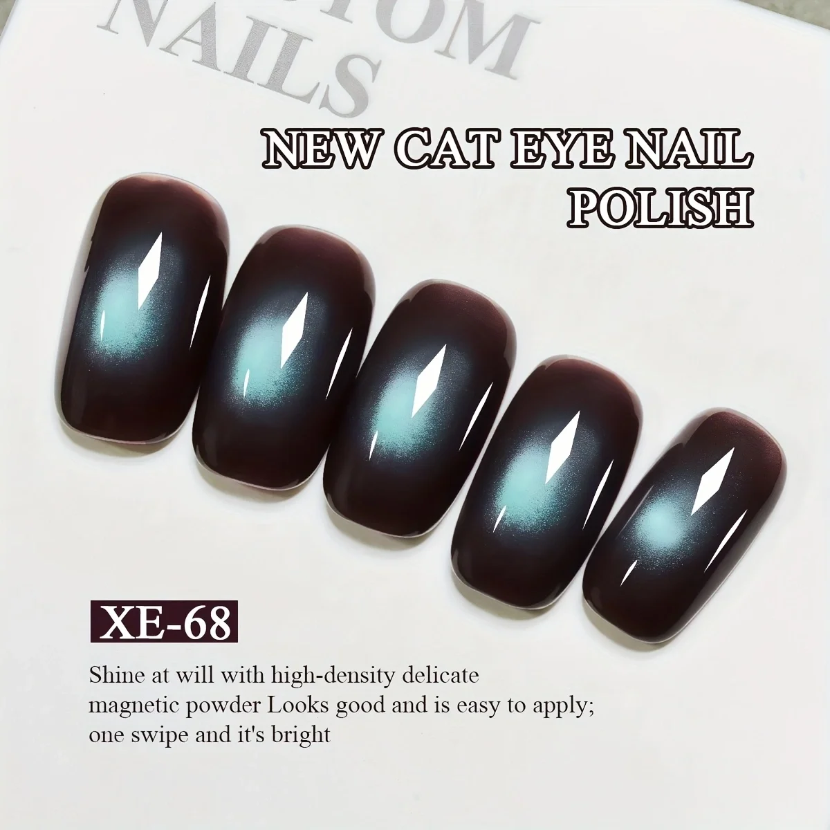 Braun-blaues Katzenauge XE-68 Puderflasche, superglänzendes, glänzendes Nagelgel. Modisches LED-Nagelgel ist fest und schadet den Nägel nicht
