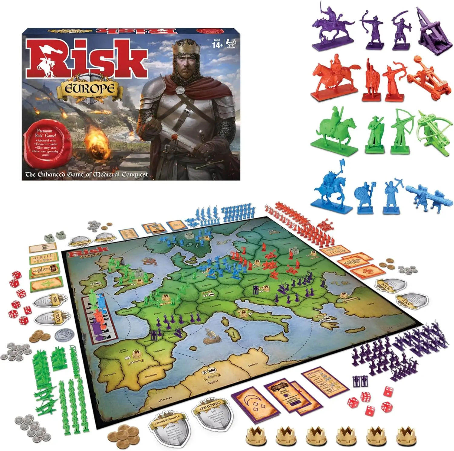 

Medieval Conquest of Europe Board Game - Siege Weapons & Archers, 2-4 Players, Ages 14+