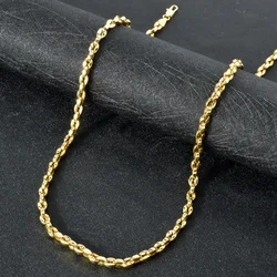 Hiphop Punk Curb Cuban Necklace for Men 18K Gold Color Italian Copper Necklace Fashion Wedding Engagement Jewelry Accessories