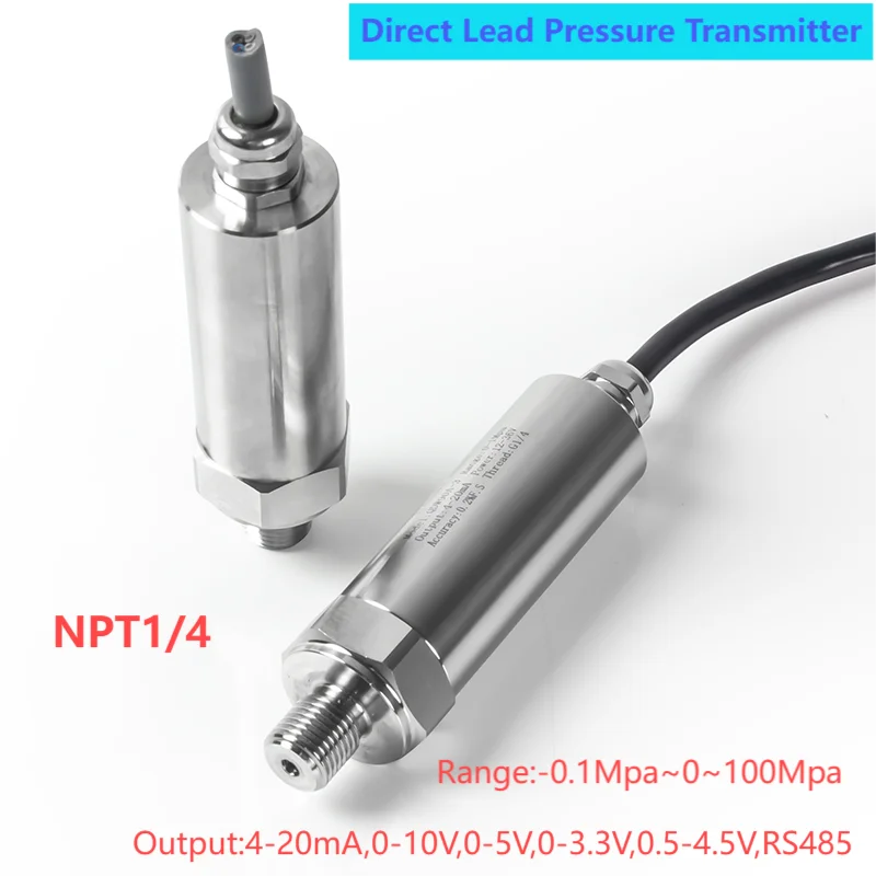 

NPT1/4 Direct Lead Pressure Transmitter 4-20mA 0-10V 1-5V 0.5-4.5V RS485 Pressure Transducer1Mpa1.6Mpa 10Mpa 15Mpa 25Mpa 40Mpa