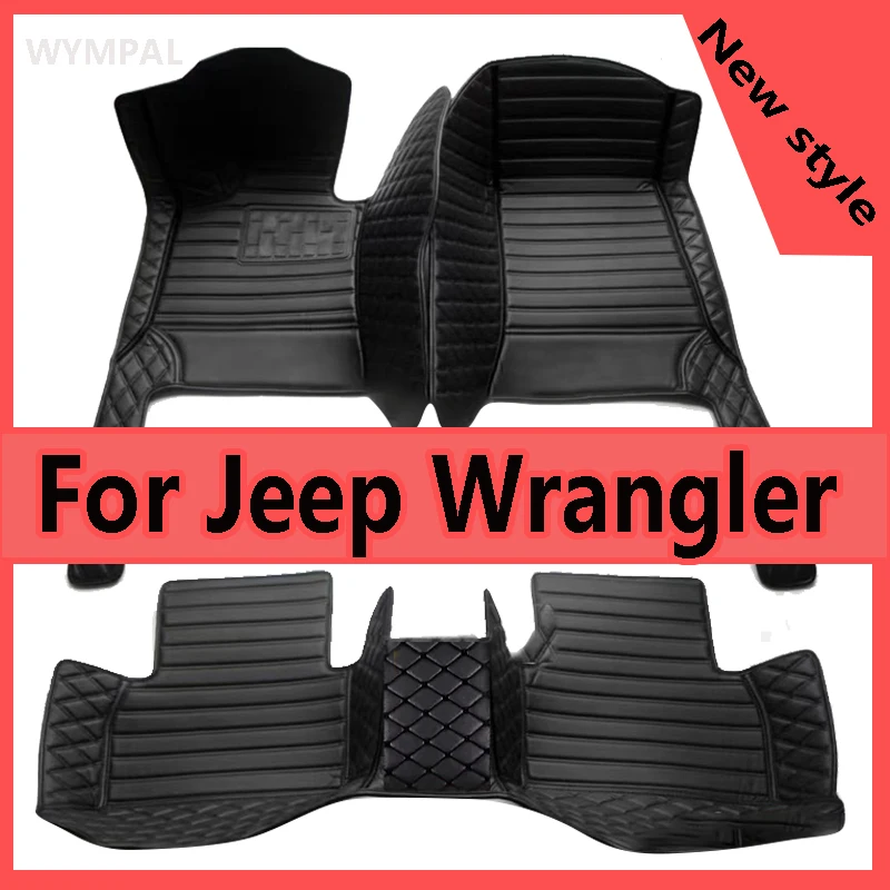 Car Floor Mats For Jeep Wrangler Four Doors 2018 2019 2020 2021 2022 2023 2024 Custom Auto Carpet Cover Interior Accessories