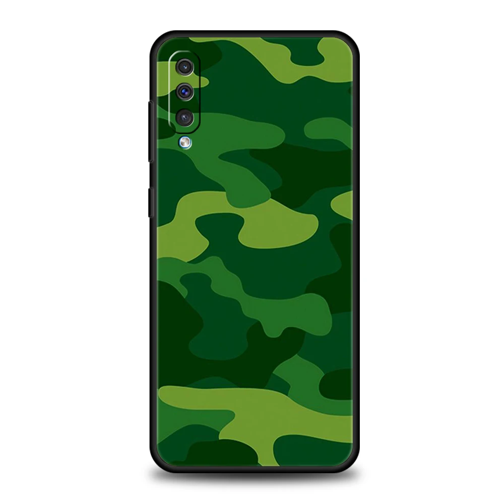 Camouflage Camo Phone Cover Case For Samsung Galaxy A12 A02 A03 A03S A52 A70 A50 A20 A10 A10S A40 4G Luxury Silicone Shell Coque