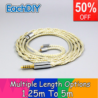 TypeS 23AWG Litz Shielding Silver OCC Earphone Cable For IEM 0.78mm Flat Step JH Audio JH16 Pro JH11 Letshuoer S12 2pin LN008937