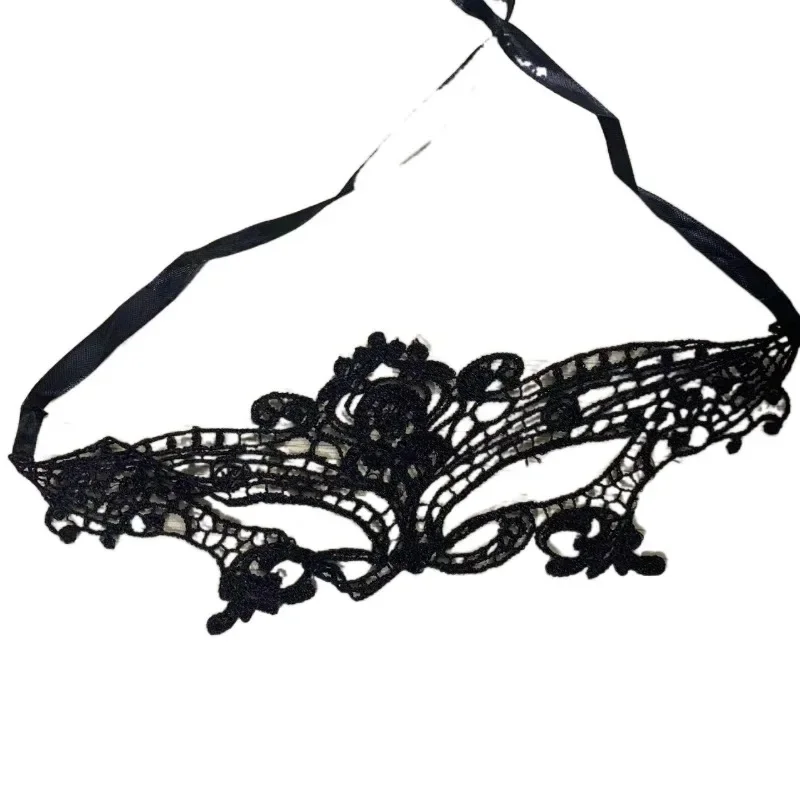 Women Sexy Fashion Masks Black Lace Queen Hollow Masks  Masquerade Cosplay Eye Mask Lingerie Halloween Accessories Gothic Fetish