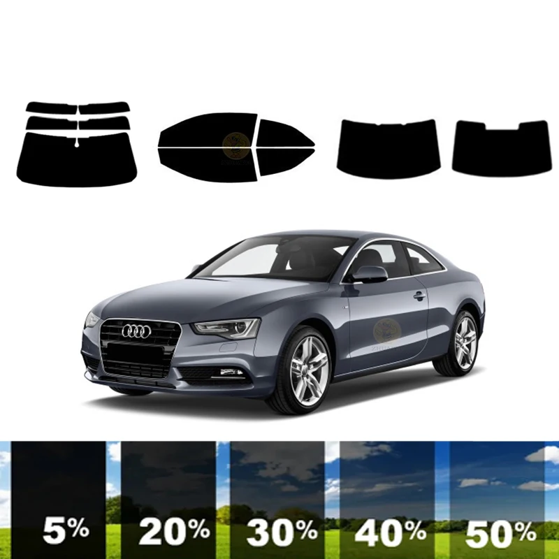 

precut Removable Window Tint Film For Car 100% UVR 5%-70%VLT Heat Insulation Carbon ﻿For AUDI A5 2 DR COUPE 2008-2016