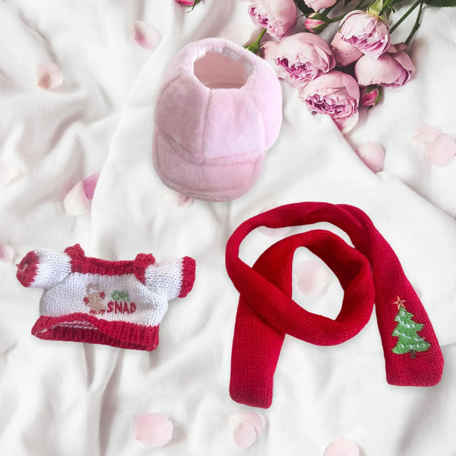Miniatur-Puppenkleidung, DIY-Puppenspielzeug, Weihnachts-Plüschpuppenzubehör, weiche, stilvolle Puppenkleidung, Puppenoutfits für 17 cm große Puppen