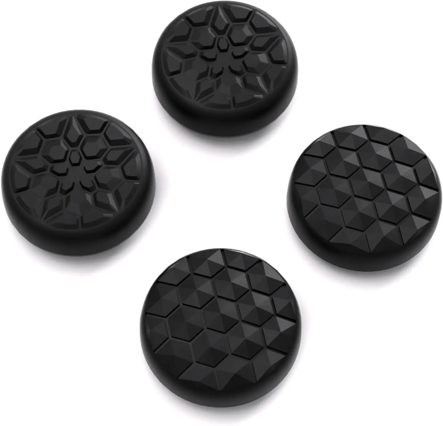 PlayVital Black Thumbsticks Grips Caps for ROG Ally, Silicone Joystick Cap Accessories - Diamond Grain & Crack Design
