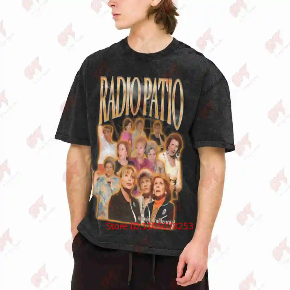 Radio Patio Nineties Spanish Retro Show Vintage Washed Tee Pure Cotton T-Shirt