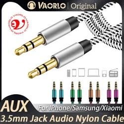 VAORLO AUX Audio 3.5mm Jack Nylon Cable 3.5 mm to 3.5mm Aux Wire Line Male to Male Car Headphone Speaker Aux Cord For TV Tablet