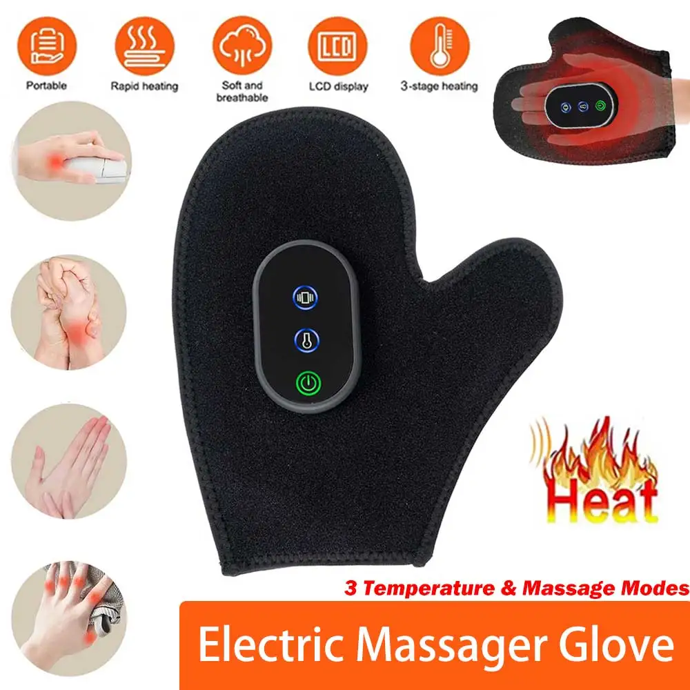 Portable Electric Hand Massager, Finger Wrist Palm Massage Machine Vibration Glove for Hand Muscle Relax Gift for Men Women Gift