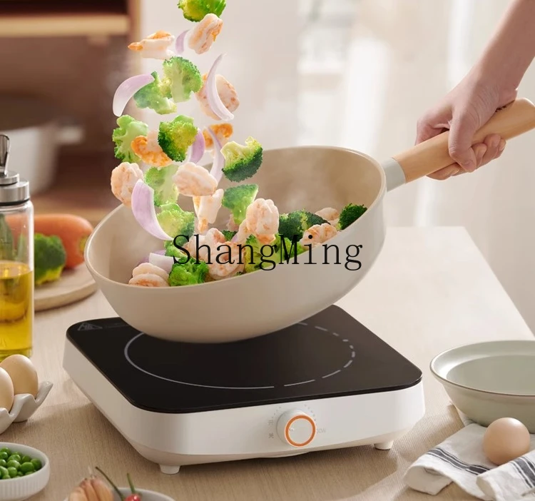 وعاء ساخن صغير منزلي صغير من ZYY، موقد بطارية ووك أبيض، موقد كهرومغناطيسي