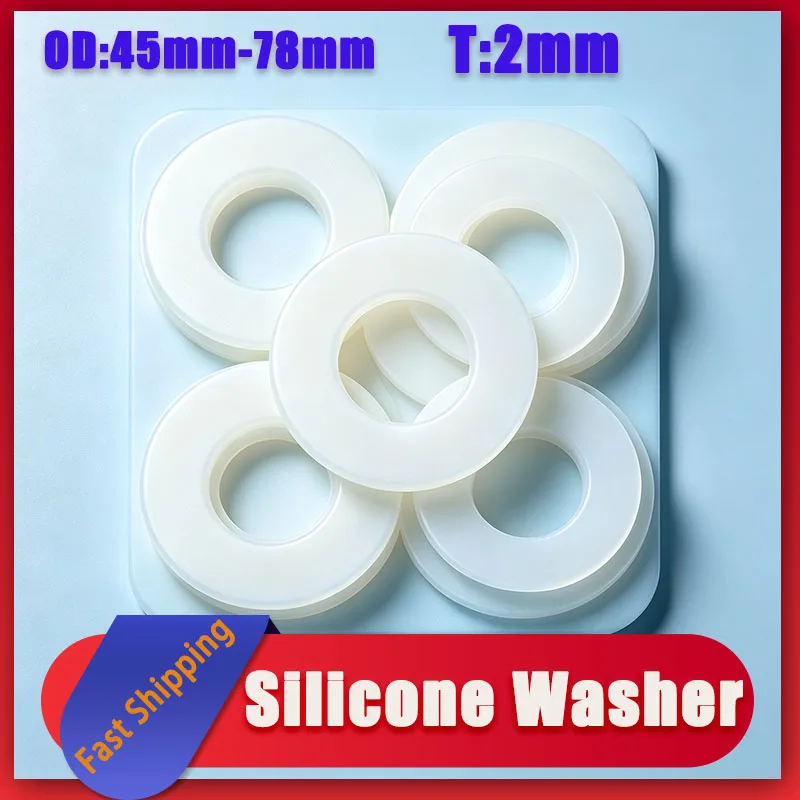 T:2mm-Soft White Silicone Rubber Gasket, Vibration‑Dampening Waterproof Buffer Shim for Household Machinery Electronic Assembly