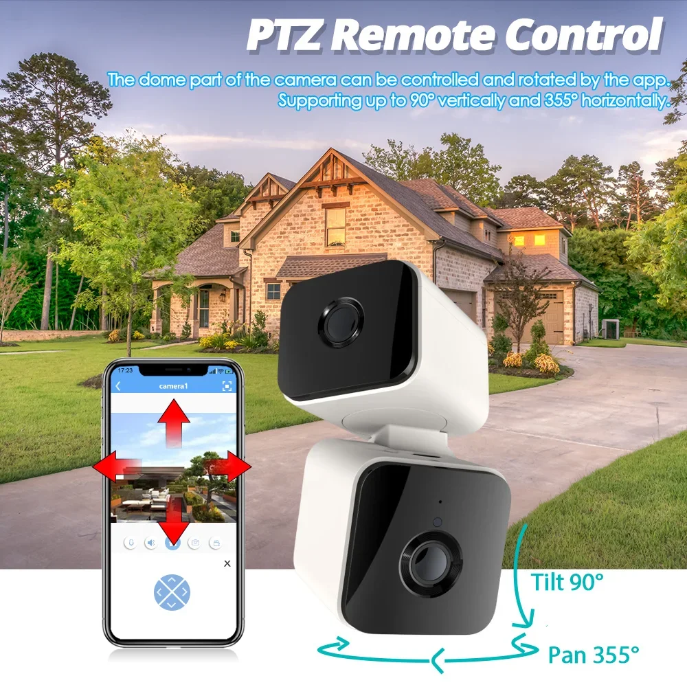 Smart WiFi Camera MINI Dual lens 8MP Two screens PTZ HD Video Surveillance IP Camera Wi-Fi Baby Monitor Wireless Camera Tuya