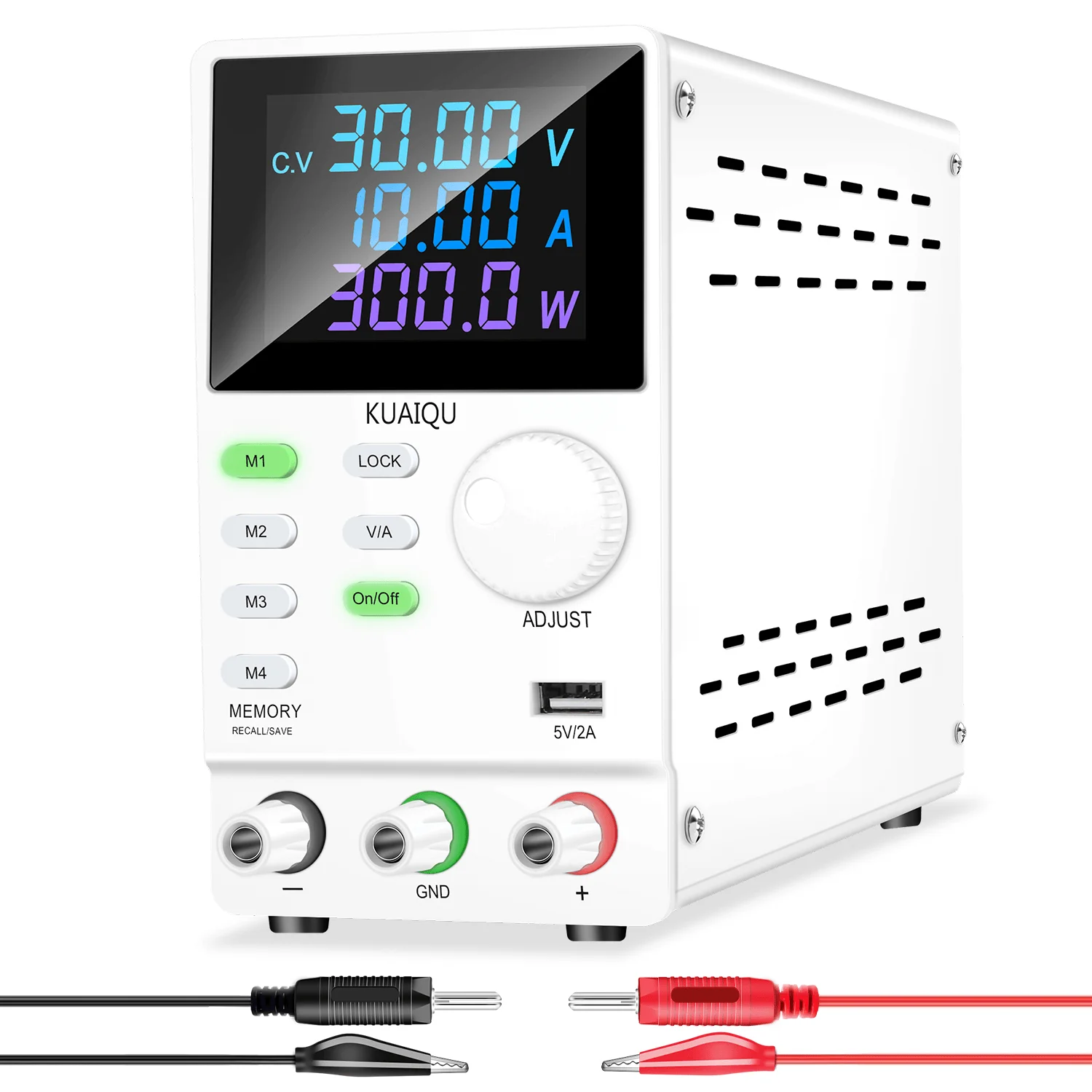 SPPS3010D Color LED Digit Display Adjustable DC Power Supply 30V 10A Memory Function 10W USB Source Precision Encode Knob