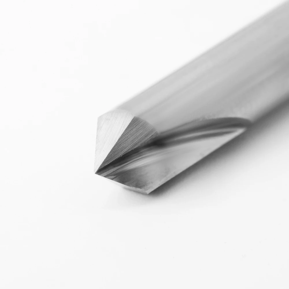 6.35Mm Shank Integral คาร์ไบด์ CNC Router Bit หัวเจาะชี้60 ° 90 ° งานไม้ Slotting Tool V-ประเภทเครื่องตัด