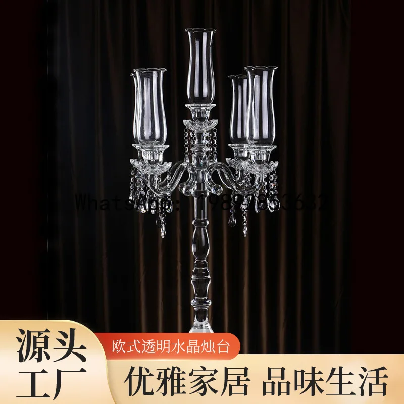 Zz new crystal brand crystal factory direct sales floor-standing outdoor wedding table windproof candle holder