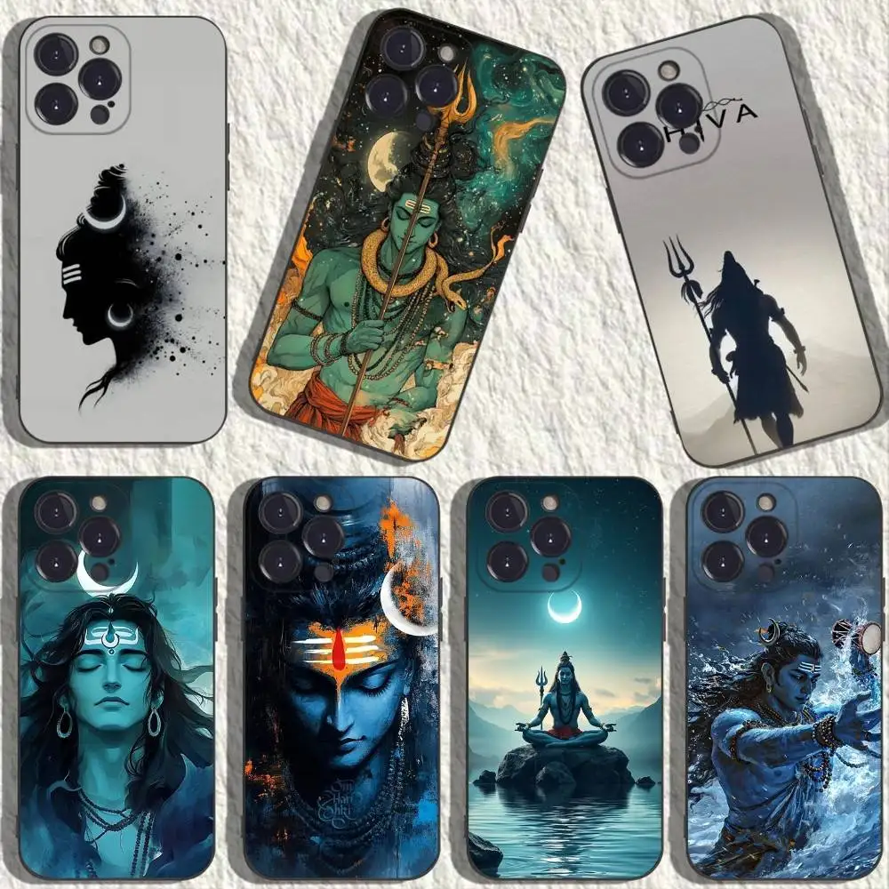 

Lord Shiva Mahadev Of India Phone Case For iPhone 17,16,15,14,13,12,11,Plus,Pro Max,XS,X,XR,SE,Mini,8,Soft Silicone Black Cover