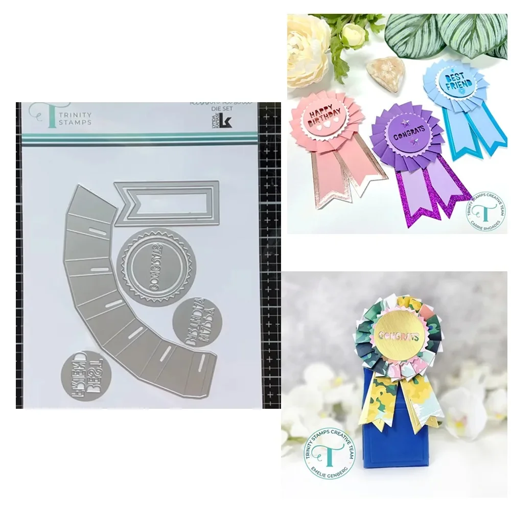 Ribbon Rosette  Metal Cutting Frame dies 2024 New Templates DIY Scrapbooking Paper Making Crafts Cuts