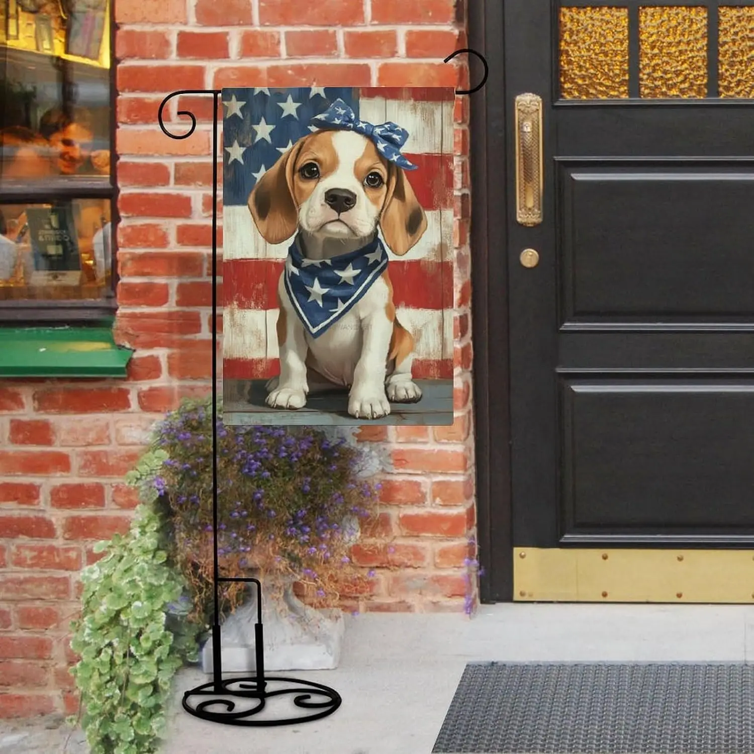 American Flag Patriotic 4th of July Beagle Dog Garden Flag Decoraive Flag for Outside Colorful Summer Decor Banner 12X18 Inc yyi