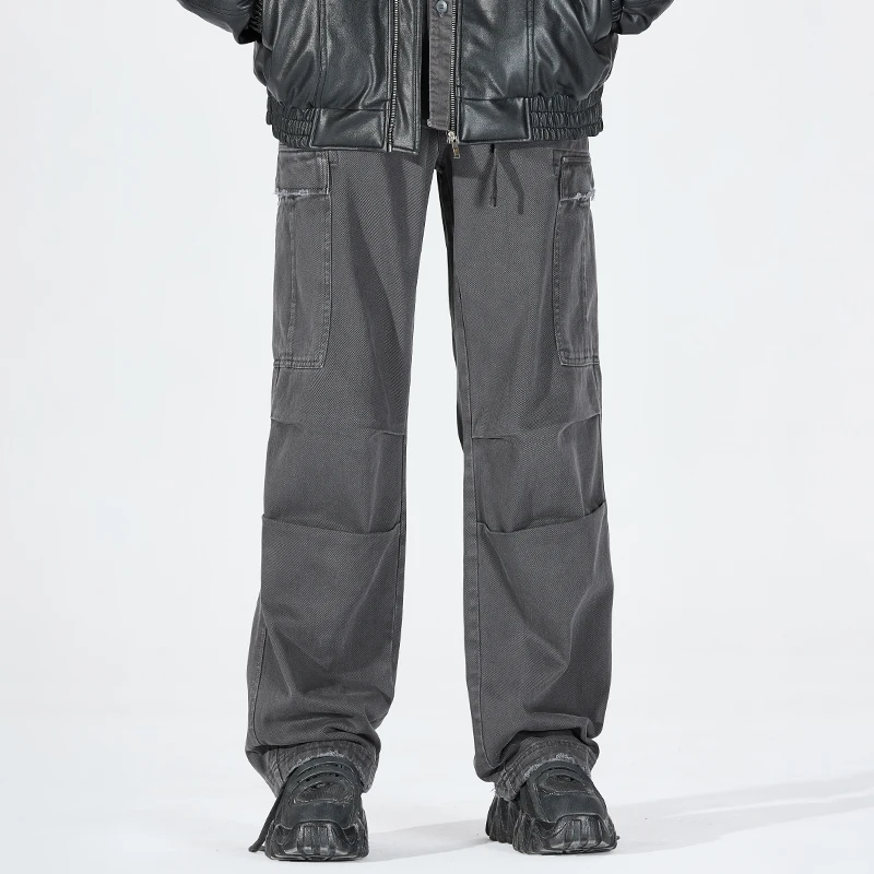 

Мужские брюки-карго, повседневные хлопковые однотонные брюки-карго, мужские брюки для активного отдыха, походов и путешествий, рабочие брюки с несколькими карманами 6226G