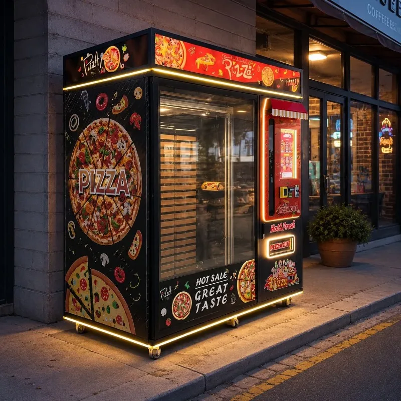 Fresh Pizza Vending Kiosk Customized Automatic Snack Service Equipment for Subway Station Campus Hotel and Market