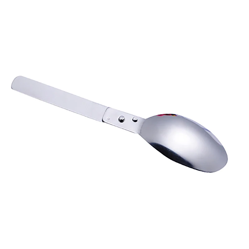 Folding Small Spoon Folding Tablespoon Portable Tableware Outdoor Camping Tableware Stainless Steel Portable Tableware