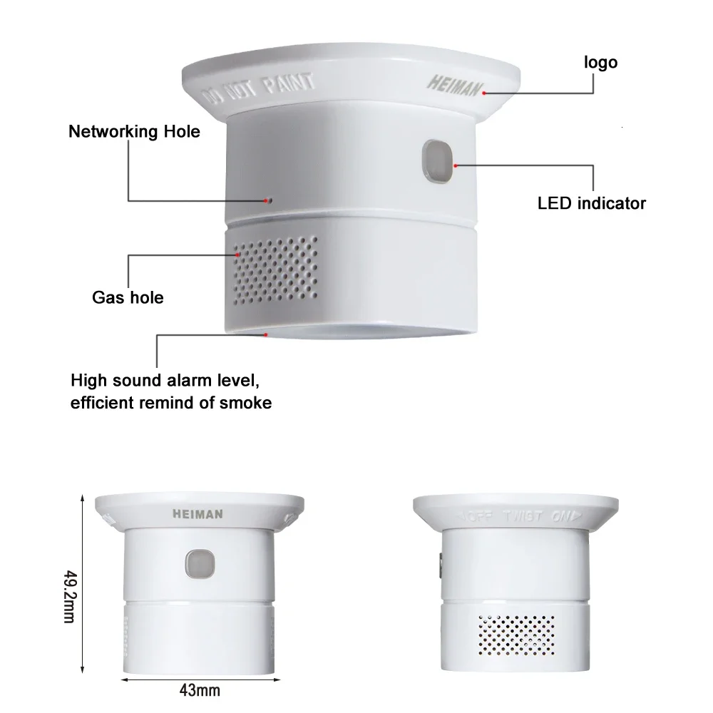 Imagem -06 - Heiman-zigbee Detector de Monóxido de Carbono Alta Sensibilidade Sensor de co para Smart Home Security Alarm System