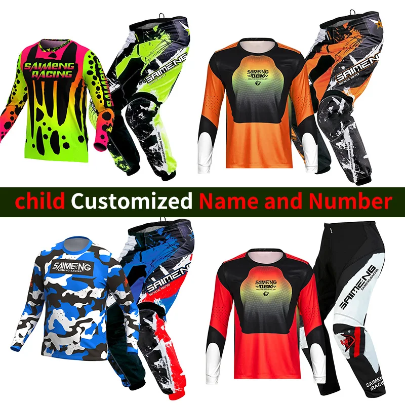 Motocross Jersey Pant Kits child Enduro mx mtb racing boy girl kid Motorcycle Racer Gear Set 5 6 7 8 9 10 11 12 year cross MOTO