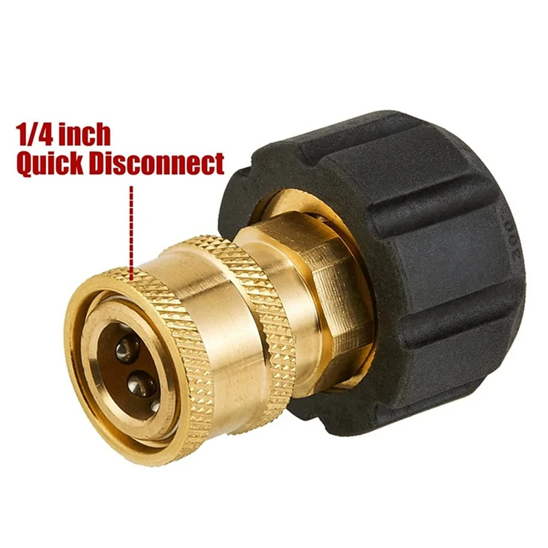 Swivel M22 To 1/4" Quick Connect Hitch For High Pressure Wash Gun To Hose Adaptor Connection