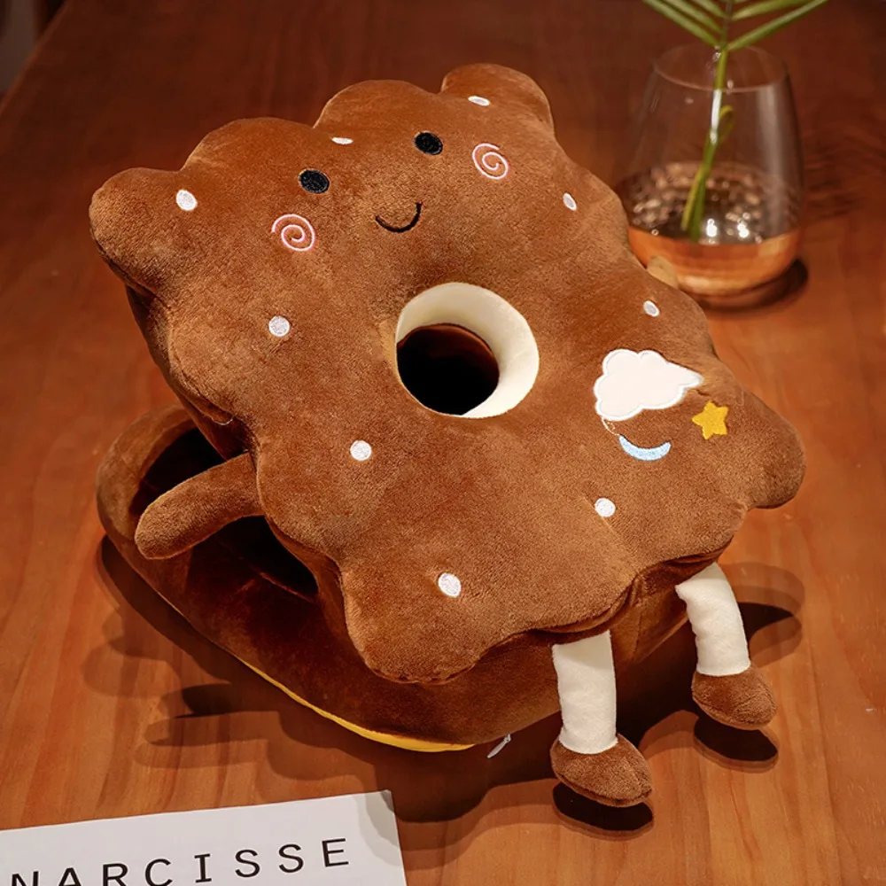 

Двусторонняя грелка для рук, супер мягкая, сохраняющая тепло, подушка для офисного сна с печеньем, полая подушка из мультфильма и ледяного шелка, мягкая зимняя подушка