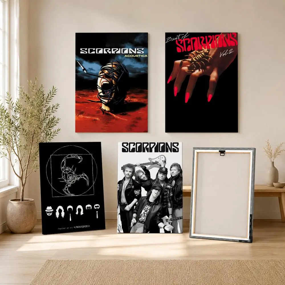 Metal Rock Band S-Scorpions Painting Calligraphy Framed Canvas Wall Art Print | Modern Poster | Home Hallway Decor