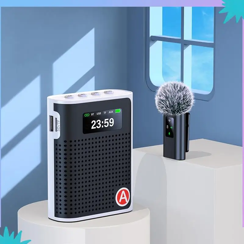 ABZW 교사 투어 가이드 무선 칼라 앰프 디지털 디스플레이 Little Bee 다기능 휴대용 스피커 앰프