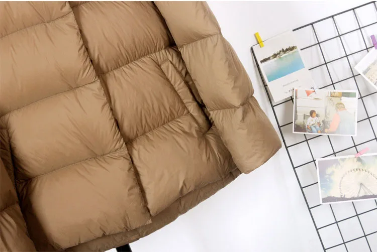 Schinteon Women Ultralight 90% White Duck Down Jacket Stand Collar Coat Casual Loose Winter Outwear High Quality 8 Colors