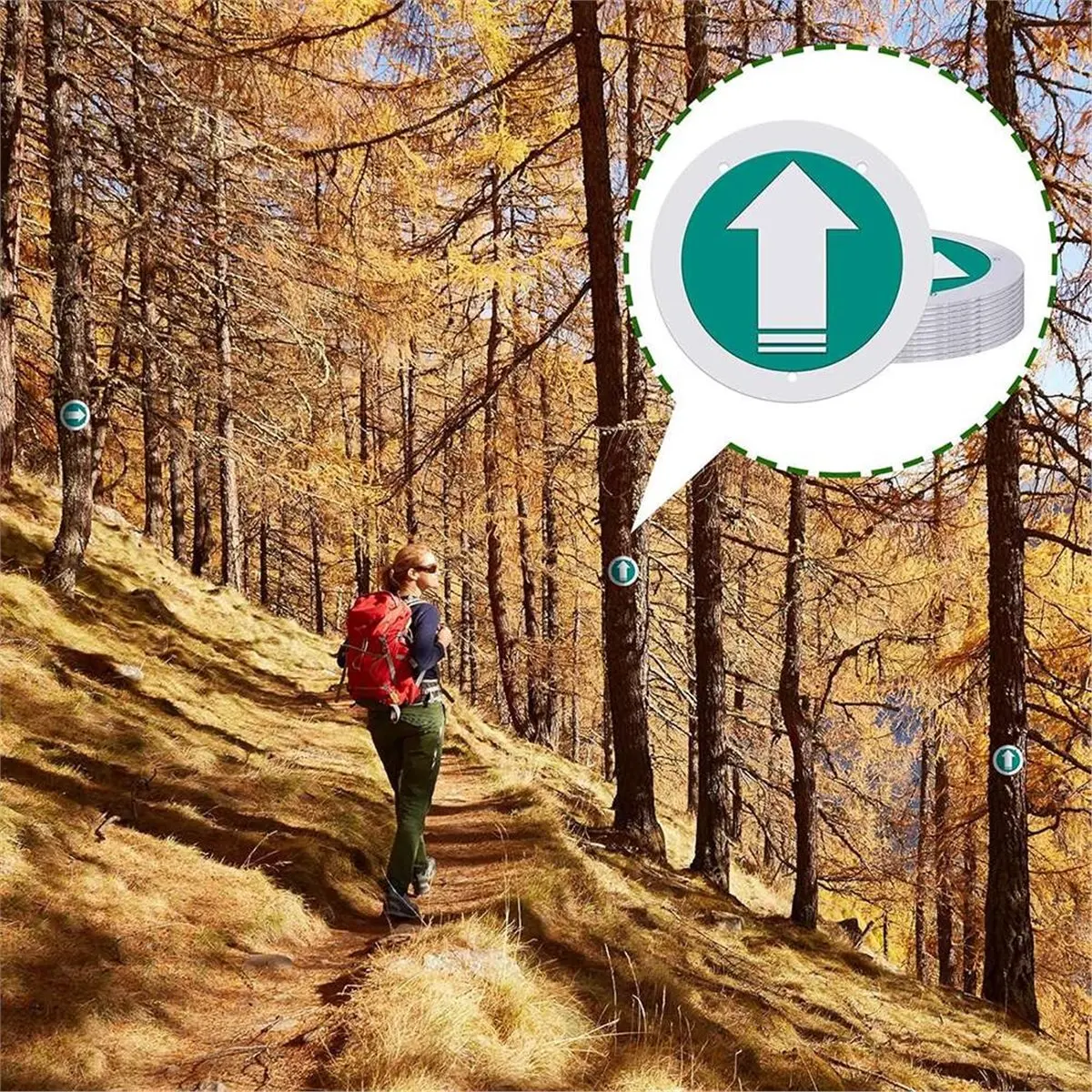 Trail Markers Reflective Trail Marker Pack Bright Trail Marking Reflectors for Hiking Driveway Camping Walking 40pcs
