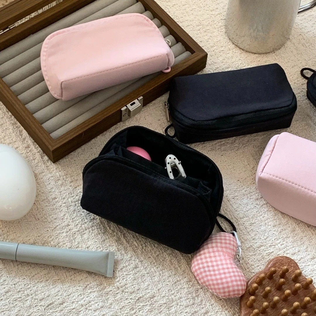 Portable Large Capacity Cosmetic Bag Multi Layer Simple Makeup Case Makeup Handbag Women Makeup Bag Student Stationery Organizer