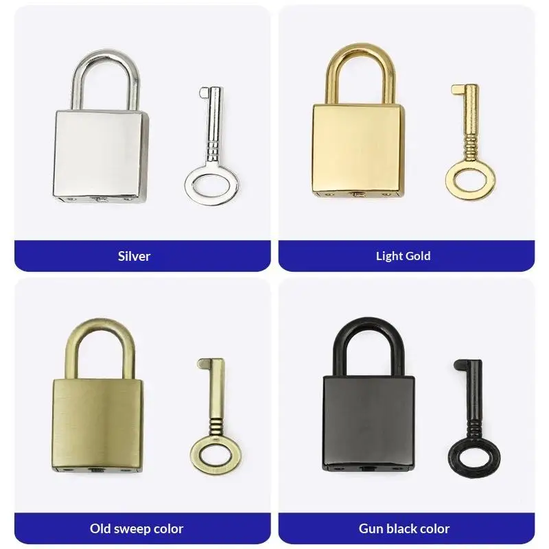 Mini Metal Padlock Heavy Duty Anti-Rust Small Luggage Lock with 2 Keys for Travel Suitcase Gym Locker Backpack