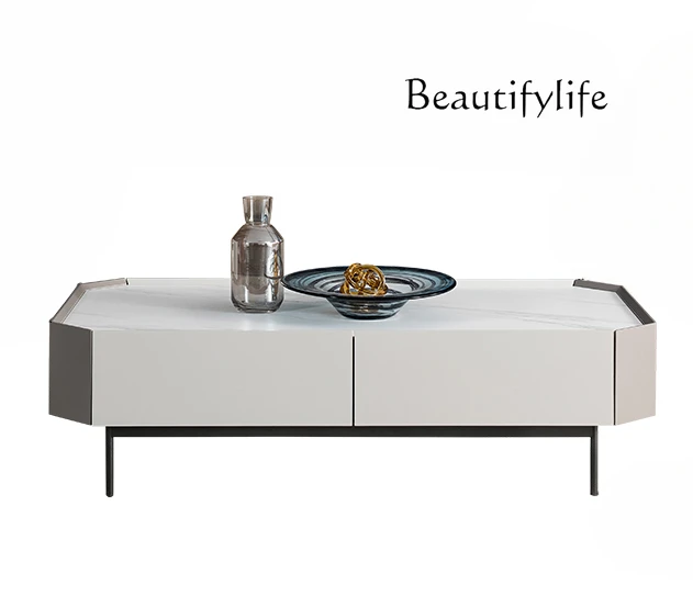 

Modern Minimalist Stone Plate Coffee Table Combination Living Room Home Nested Tables Modern Minimalist Small Apartment